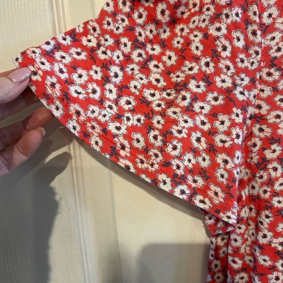 NWT Lucky Brand Floral Print Scoop Neck Stretch Knit Cotton Blend Tee M - Picture 5 of 12